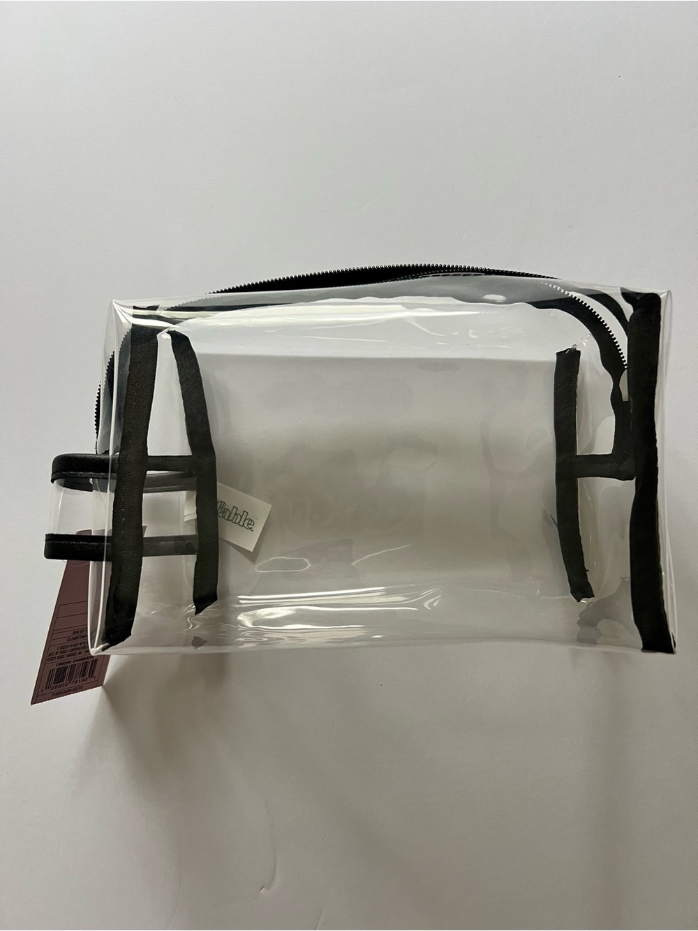 Clear Black Trim Travel Bag - Unisex Style TSA Style Toiletry Bag